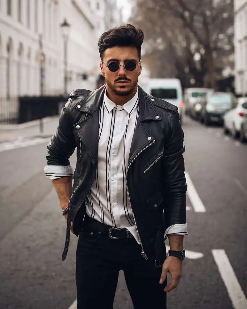 

Chaqueta de cuero desgastado con Motor para hombre, ropa de vestir, стиль винтаж, для отопления, 2021