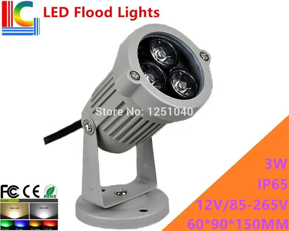 

3W LED Flood Lights Outdoor IP65 High Power Spotlight 12V 110V 220V advertising lights shine tree lights lawn lamp 4PCs / Lot