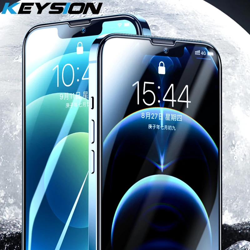 

KEYSION Protective Tempered Glass for iPhone 13 Pro Max 12 11 Pro Full Cover Screen Protector for iPhone 13 mini SE2 XR X XS Max