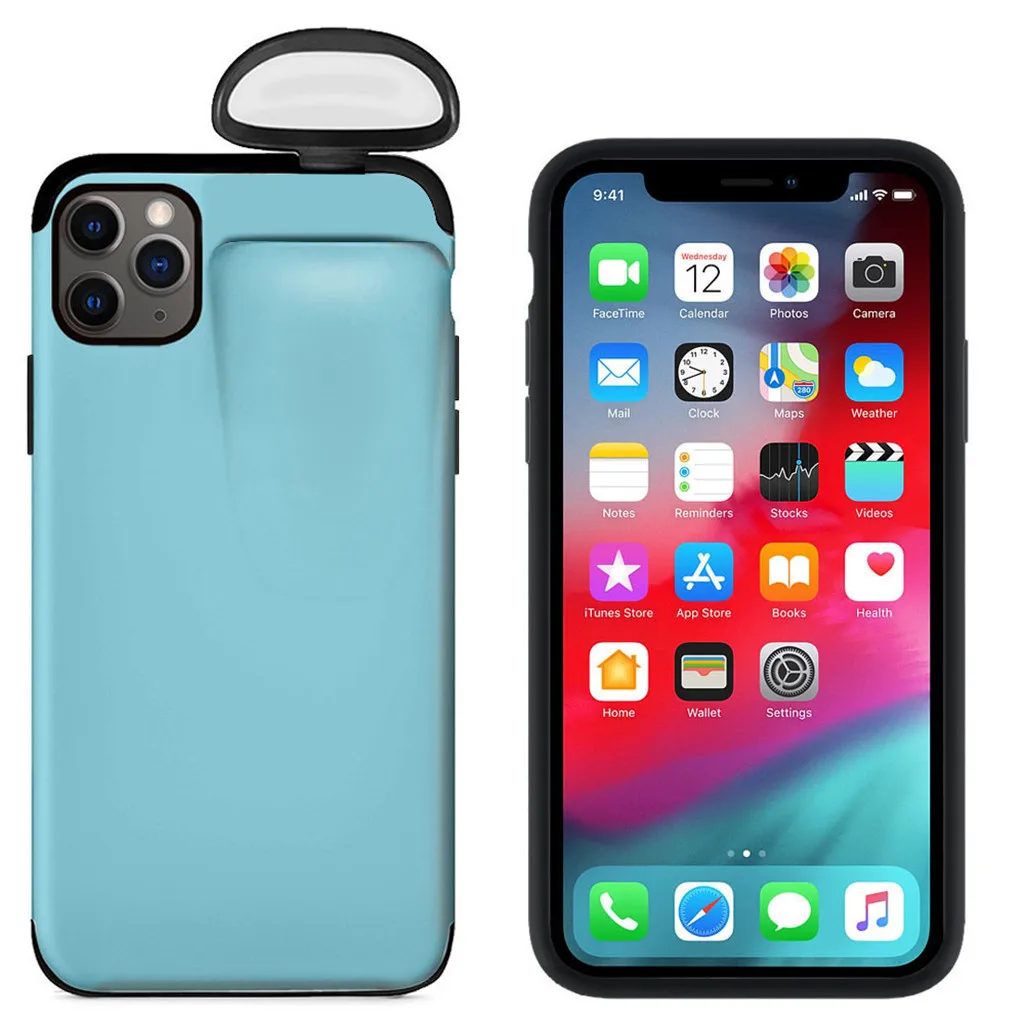 2 в 1 чехол для AirPods для iPhone 11 чехол для iPhone 7 Plus/8 Plus/X/XS Max/11 Pro Max чехол защитный чехол 19 октября