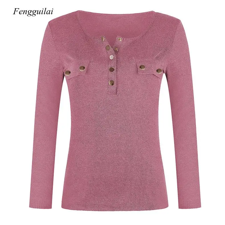

Women's Autumn Winter Knitted Sweater Tops Casual Long Sleeve Turn Down Collar Button Up Pocket Sweater Coats