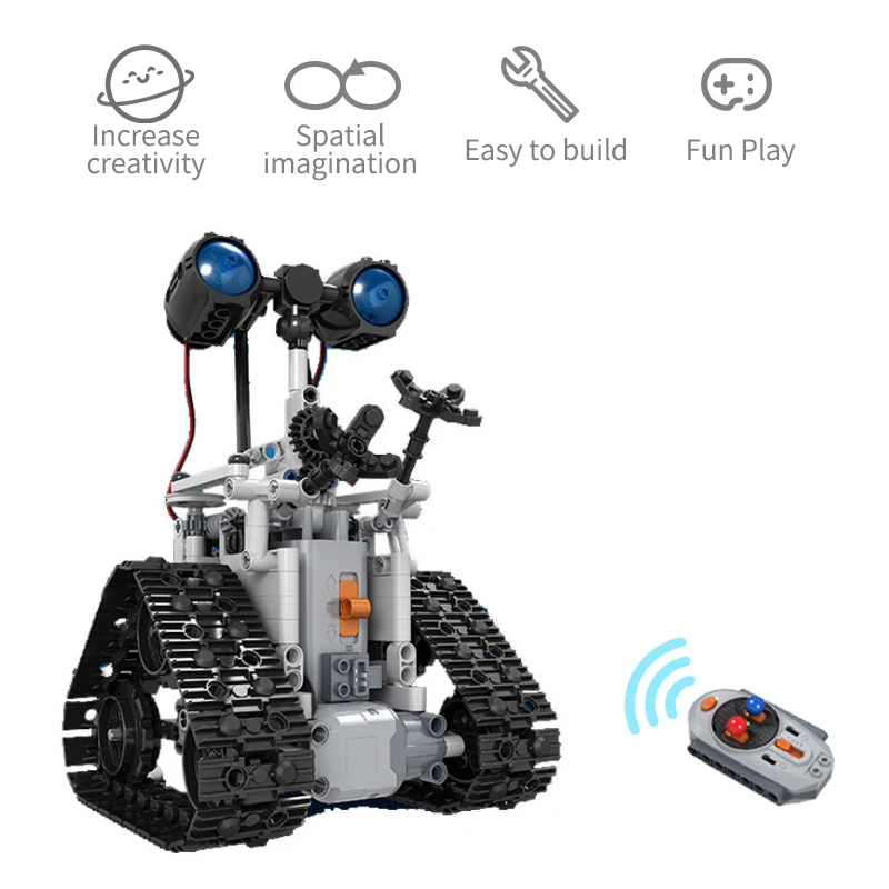 PUWEI 408PCS Creative Remote Control Robot Electric Building Blocks Technical Intelligent Bricks Children Toys Xmas Gifts | Игрушки и