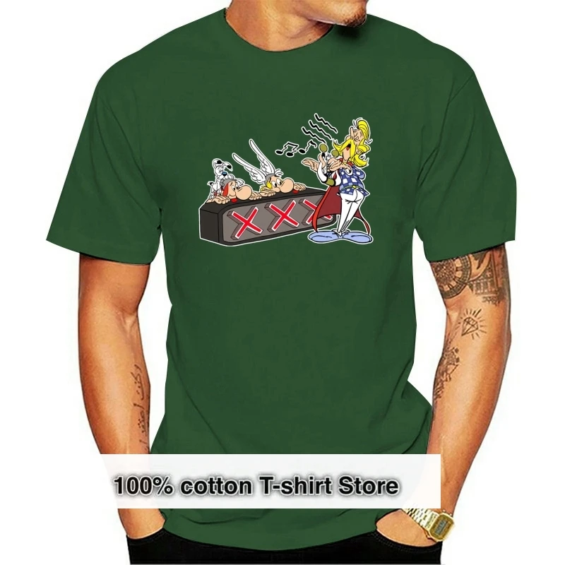 

Awesome Asterix And Obelix T-Shirt Men Crew Cotton T Shirts Cacofonix Got Talent Short Sleeve Tee Shirt Gift Idea Clothes 7848D