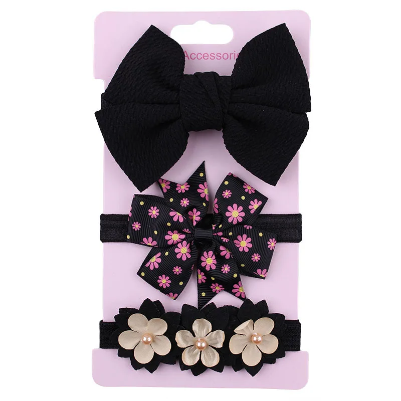 

3Pcs/set 2021 Baby Headband Flower Print Bows Newborn Baby Girl Headband Hair Accessories Girls Turban