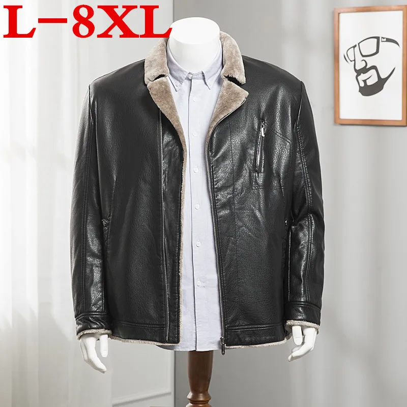 Размера плюс 8XL 7XL мужская куртка из натуральной кожи мужской кашемировый пиджак