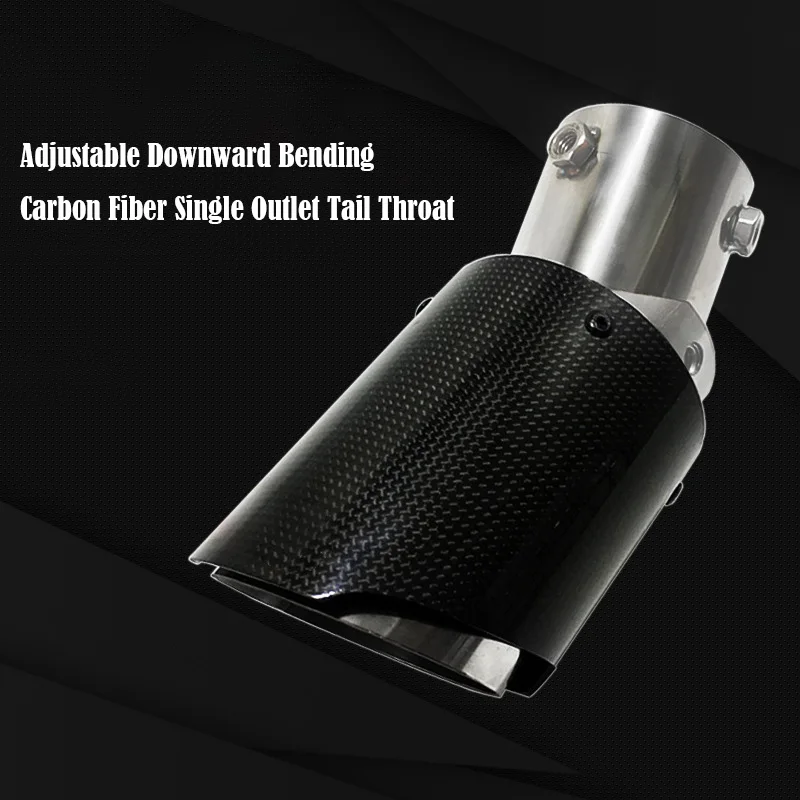 

1pcs general straight edge adjustable downward bend 101 single outlet smooth carbon fiber exhaust pipe tail exhaust muffler tip