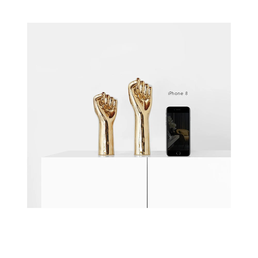 

Modern Minimalist Hand Modle Vase Statue Plating&Ceramic Nordic Home Decor Hand-shaped Dried flowers Vase Living Room Ornament