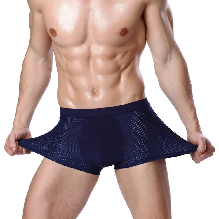 4pcs/Lot Men's Panties Male Underpants Man Pack Shorts Boxers Underwear Slip Homme Calzoncillos Bamboo Hole Large Size 6XL7XL8XL