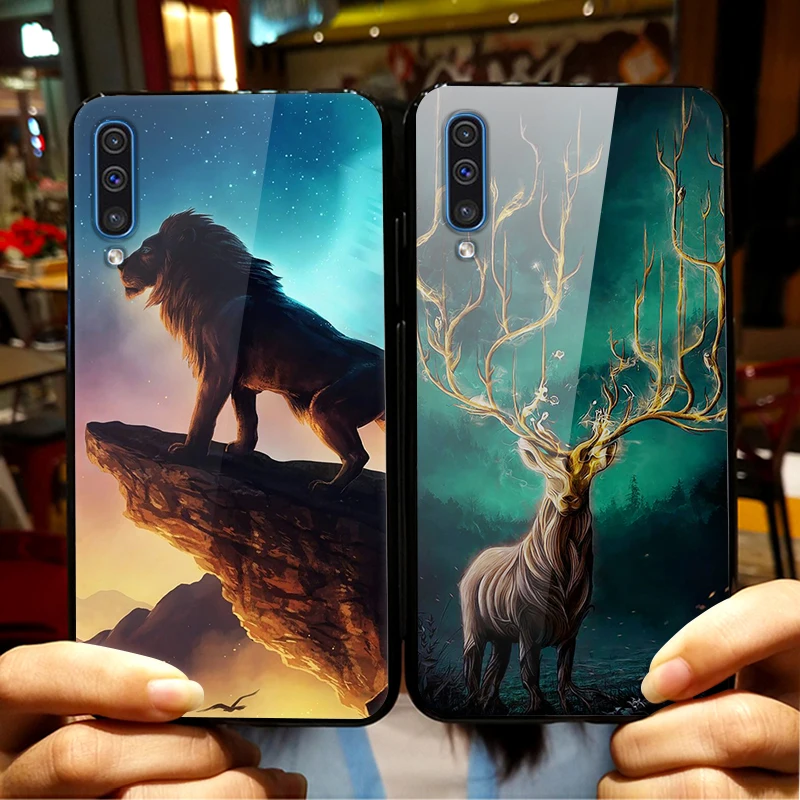 Популярный чехол для samsung Galaxy A50 A30s A50s Чехол классный роскошный стеклянный чехол для задней крышки для samsung A50 чехол мягкая рамка A 50 s