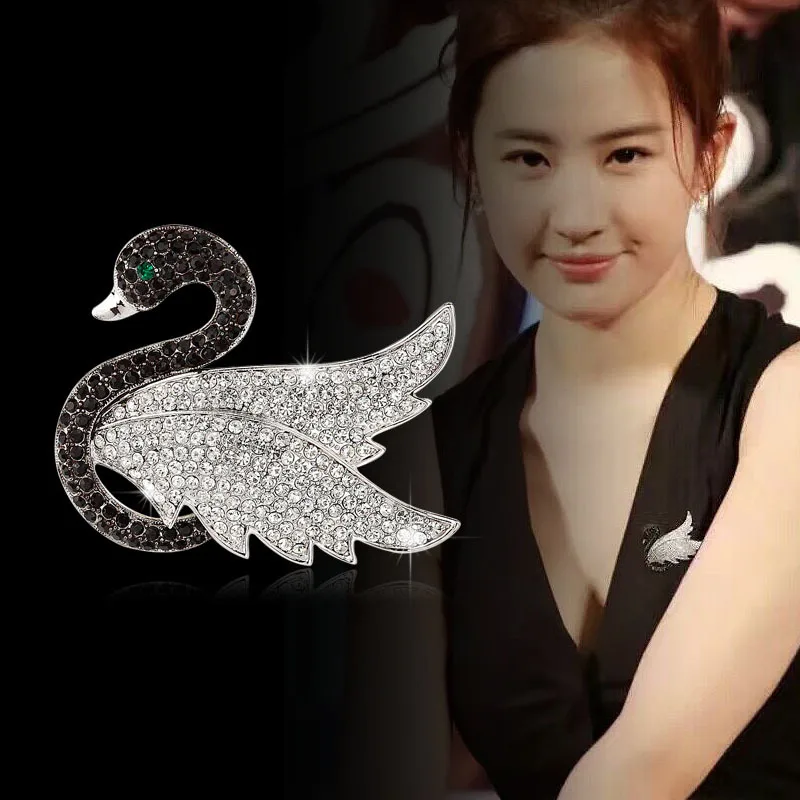 

Swan Brooch Pins Vintage Full Drill Zirconia Jewlery for Women Men Suit Shirts Elegant Brooches Gifts Dedsign Cloth Accessories