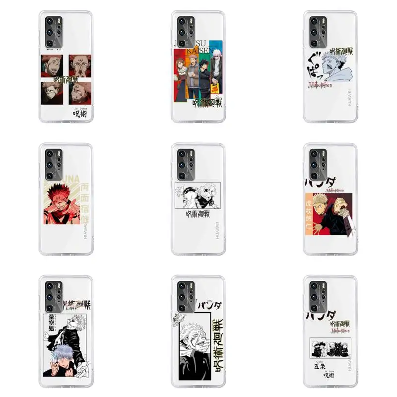 

Jujutsu Kaisen Japan Anime Phone Case For Huawei P40 P30 P20 Mate Honor 10i 30 20 i 10 40 8x 9x Pro Lite Transparent Cover