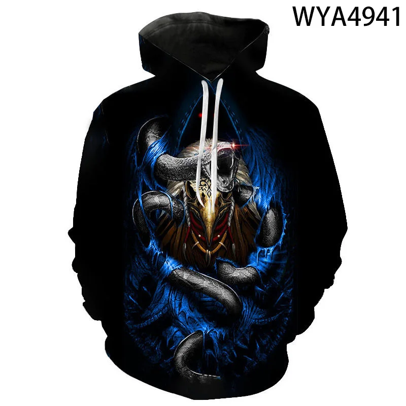 

New 3D Print Hoodies Horror Snake Men Women Children Streetwear Pullover Fashion Funny Cool Boy Girl Kids Sweatshirts