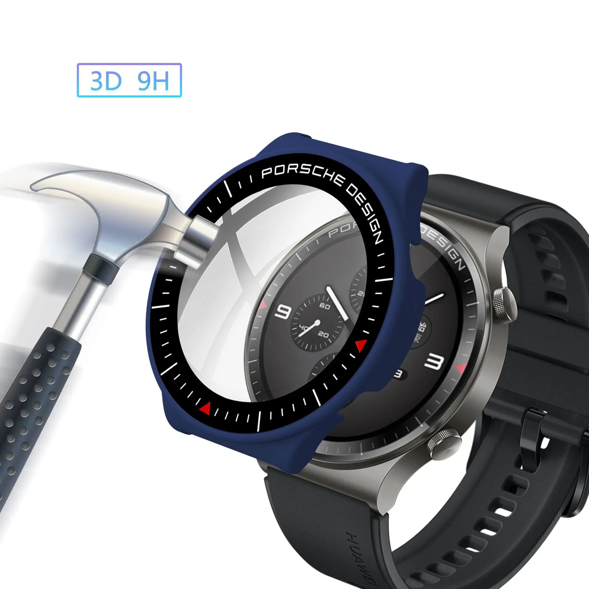 2 In1 для Huawei Часы GT2 Pro экрана плёнка из закалённого стекла + PC Защитная рамка-чехол