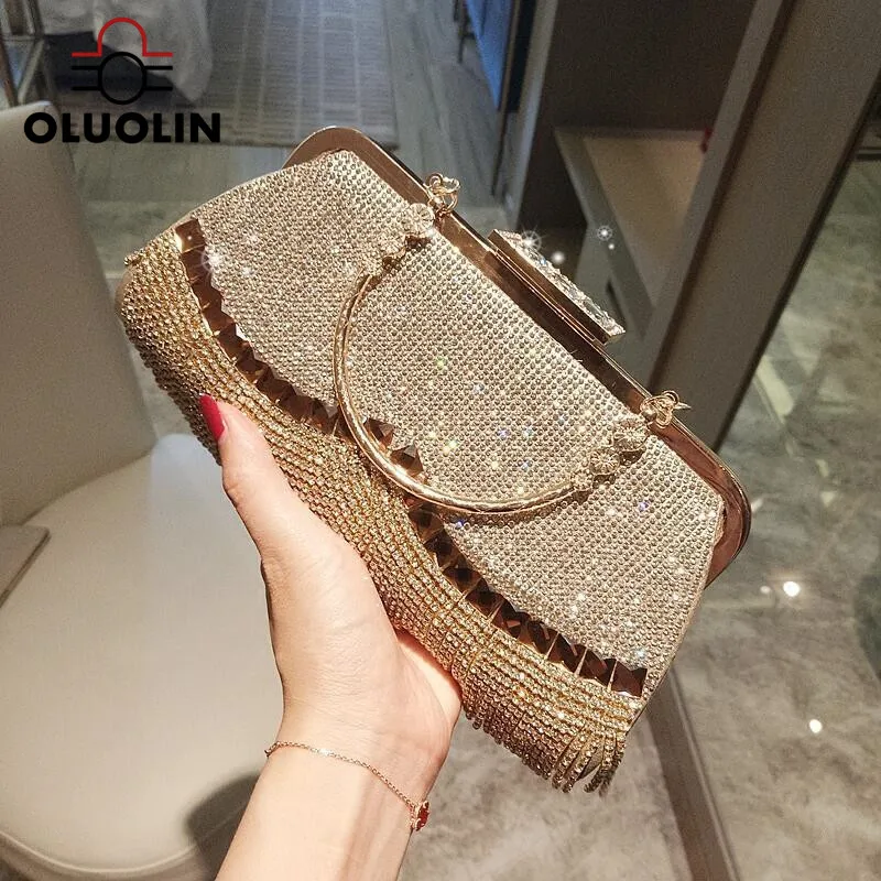Leisure Party Evening Bags Women's Handbag Wallet Club Night Wave Tassel Diamond Street Outdoor Lady Pouch Elegant Ladies | Багаж и