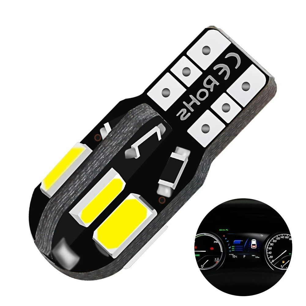 10 шт. T10 светодиодный лампочка для салона автомобиля T10 5730 8SMD светодиодный 12V автомобиль клиновидные боковые светильник белая лампа стайлинга автомобилей авто лампы
