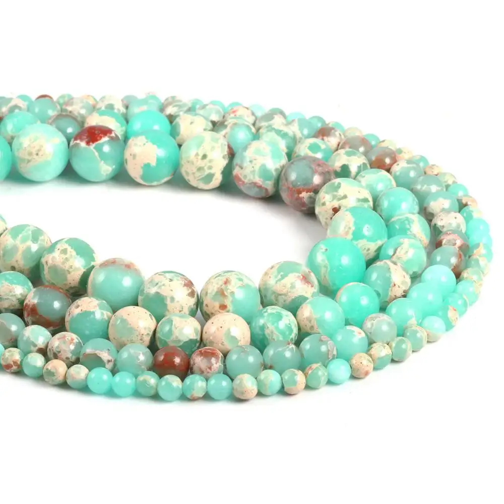 

Natural Semi Precious Stone Beads Green Serpentines Circular DIY For Making Necklace Bracelets And Earrings 4/6/8/10mm