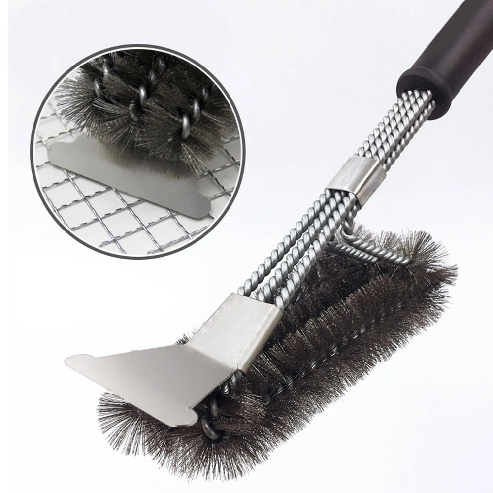 3в1 щетка для чистки барбекю из нержавеющей стали с антипригарным покрытием