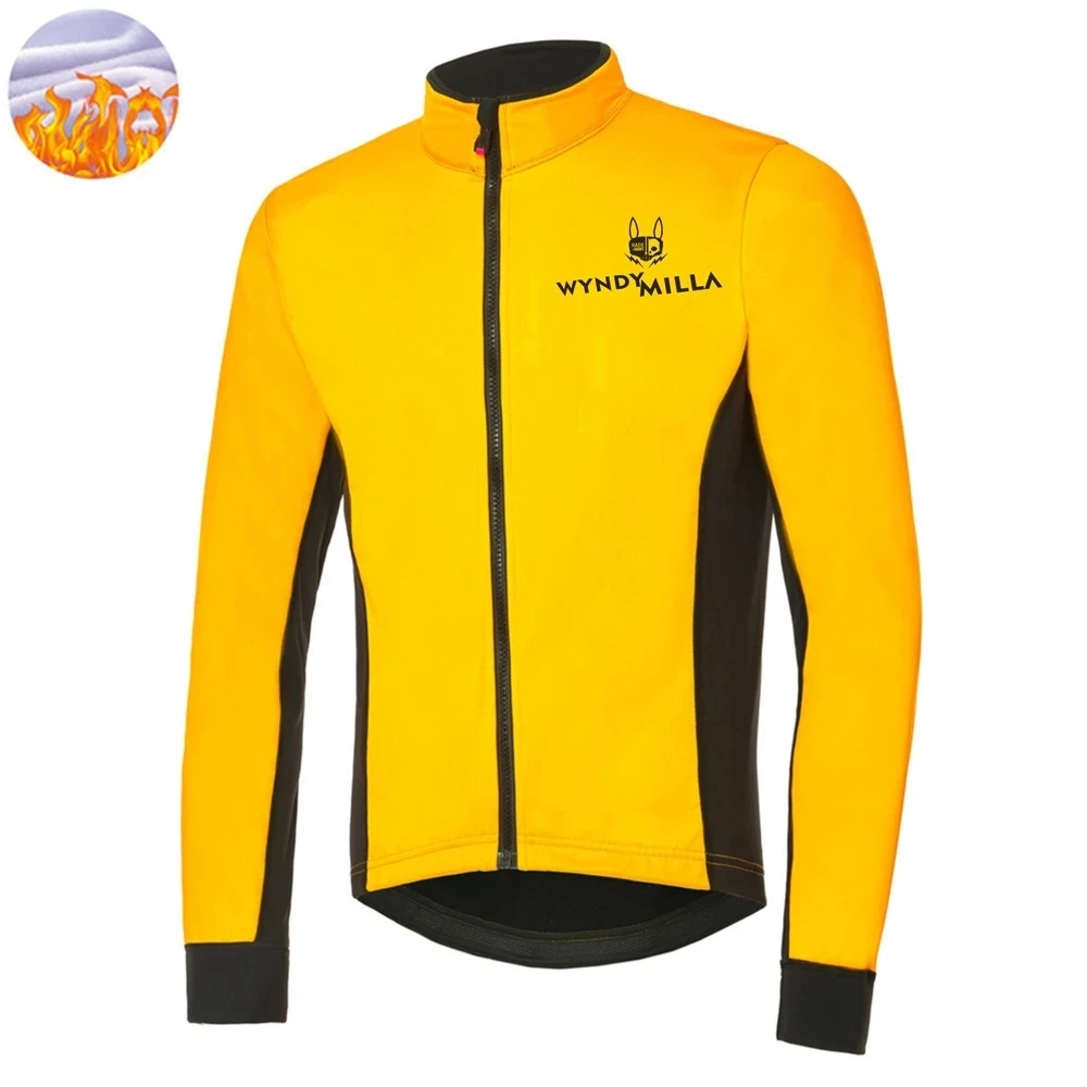 

Wyndymilla Winter Thermal Fleece Jersey Cycling Jacket 2021 Men's Long Sleeve Multifunction Jacket Bike Ropa Ciclismo Coat Top