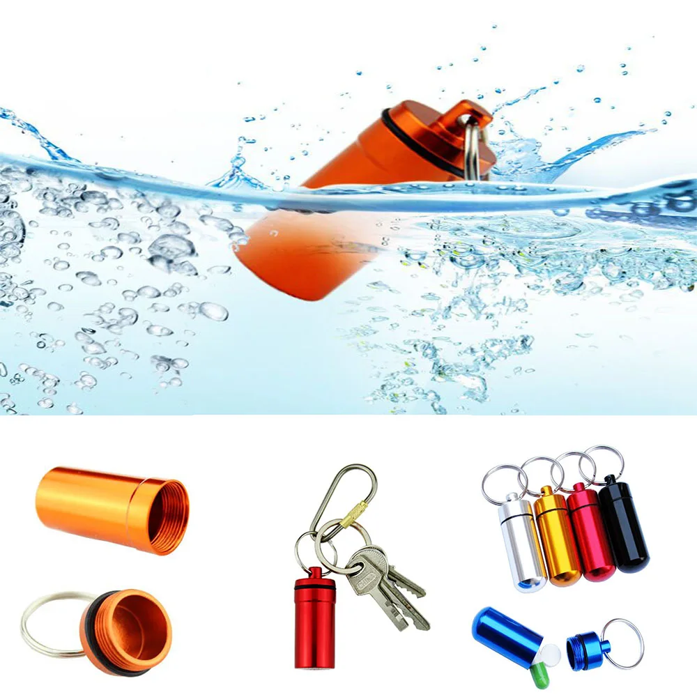 Контейнер для таблеток водонепроницаемый из алюминиевого сплава органайзер