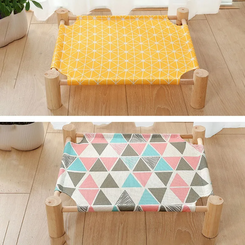 

Outdoor Natural Pine Wood Pet Bed General Portable Bed For Small Pets Puppy Cushion Mat Cat Supplies