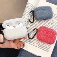 solid color soft bling earphone case for 2 pro cases glitter tpu charging box for 2 3 case with keychain