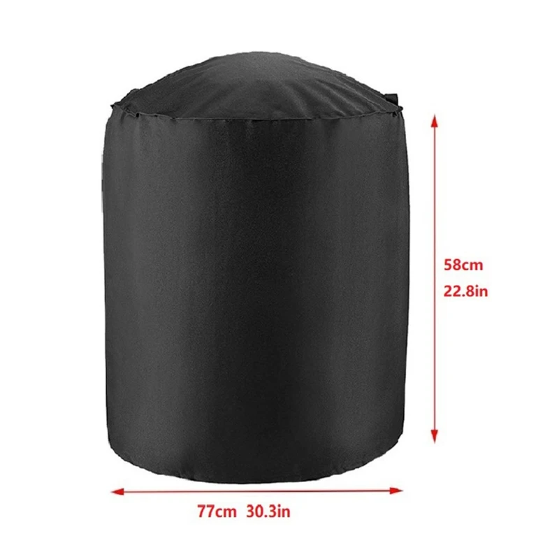 

Black Outdoor Barbecue Round Dust Cover Waterproof Durable Extra Sun Protection UV Resistant Practical Household Daily