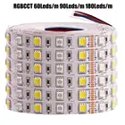 12В 24В RGBCCT светодиодный ленточный светильник 5 М 5050 2835 SMD Flexibla Светодиодная лента RGBW RGBWW 60 90 180 светодиодовм Водонепроницаемая светодиодная лента e Rope Декор