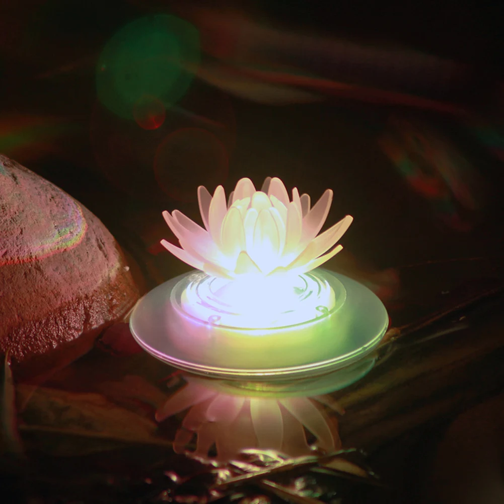 

LED Solar Lotus Light Pool Floating Colorful Lamp Waterproof Garden Decor