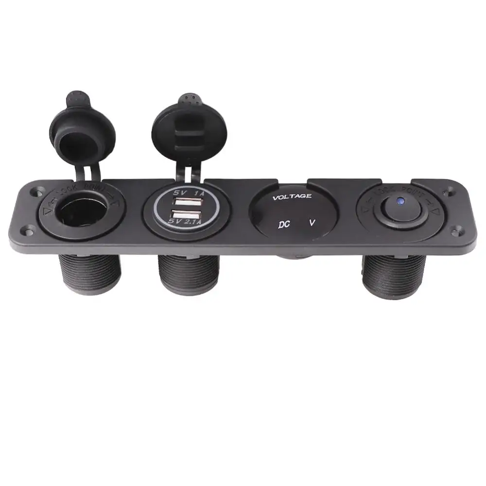 Светодиодный вольтметр дисплей с 4 отверстиями фонарь гнездом прикуривателя 12 В