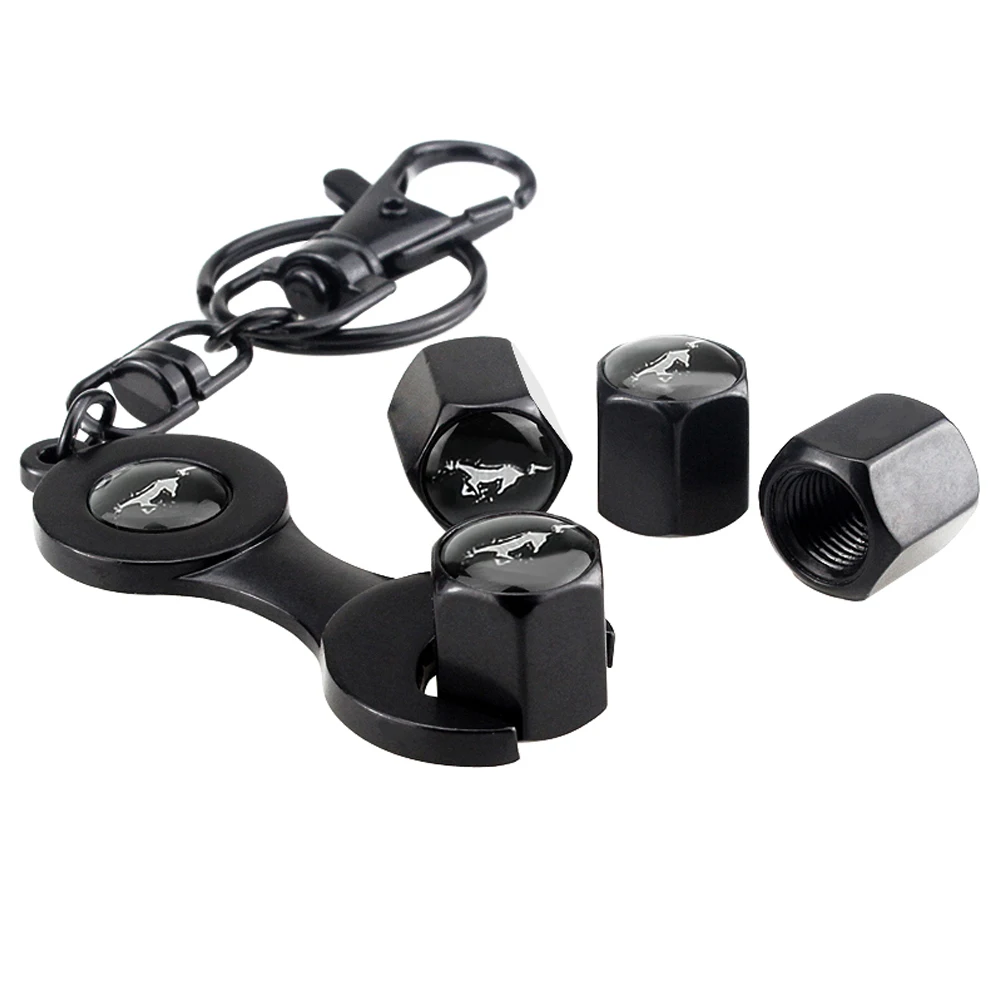 Колпачки клапанов колпачков для стайлинга автомобиля Наклейка логотипа Mustang Focus3