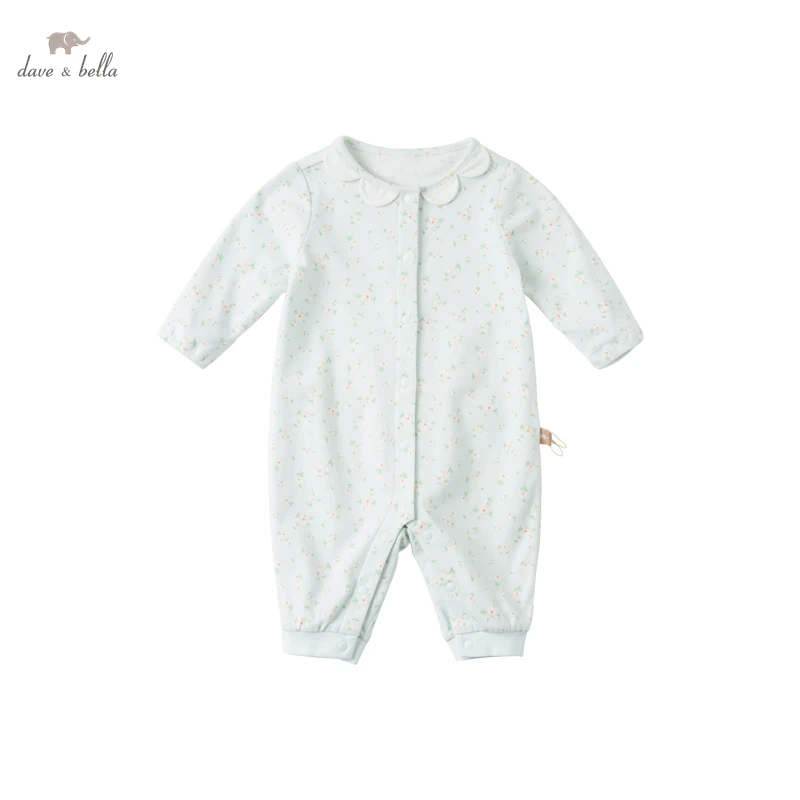 

DBH15931 dave bella spring new born baby girls fashion floral print jumpsuits infant toddler clothes children romper 1 piece