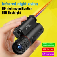 mini infrared laser telescope 10x25g focal length 10times hd lens with holder uv currency detector lamp led light flashlight