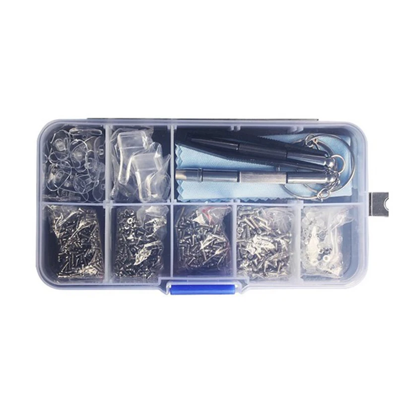

Eyeglasses Sun Glasses Screws Sets Nuts Nose Pad Optical Repair Tool Parts Assorted Kit