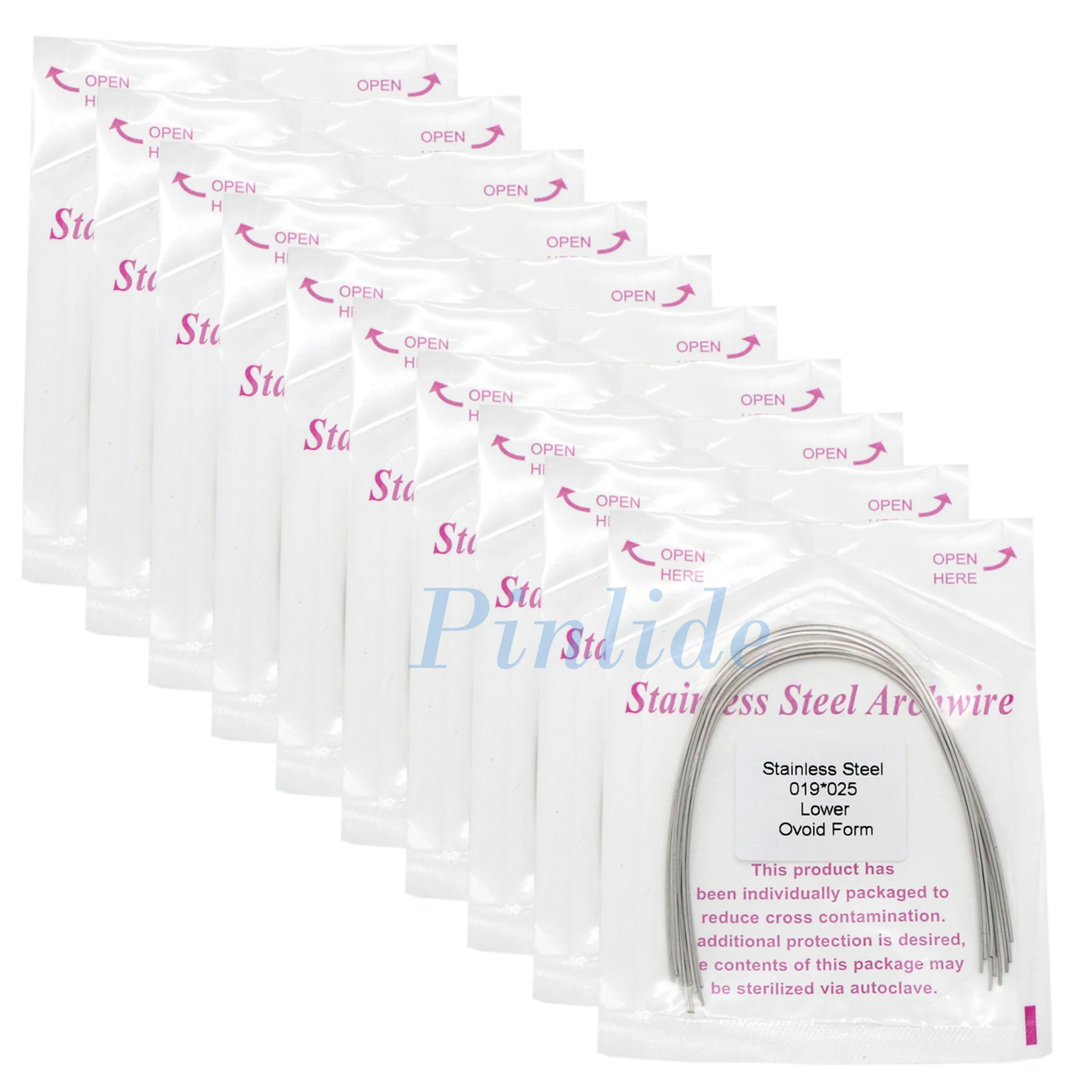 

Dental Orthodontic Arch Wire Ovoid Form Super Elastic Stainless Steel Rectangular Wire 019*025 Lower 10Packs/100Pcs