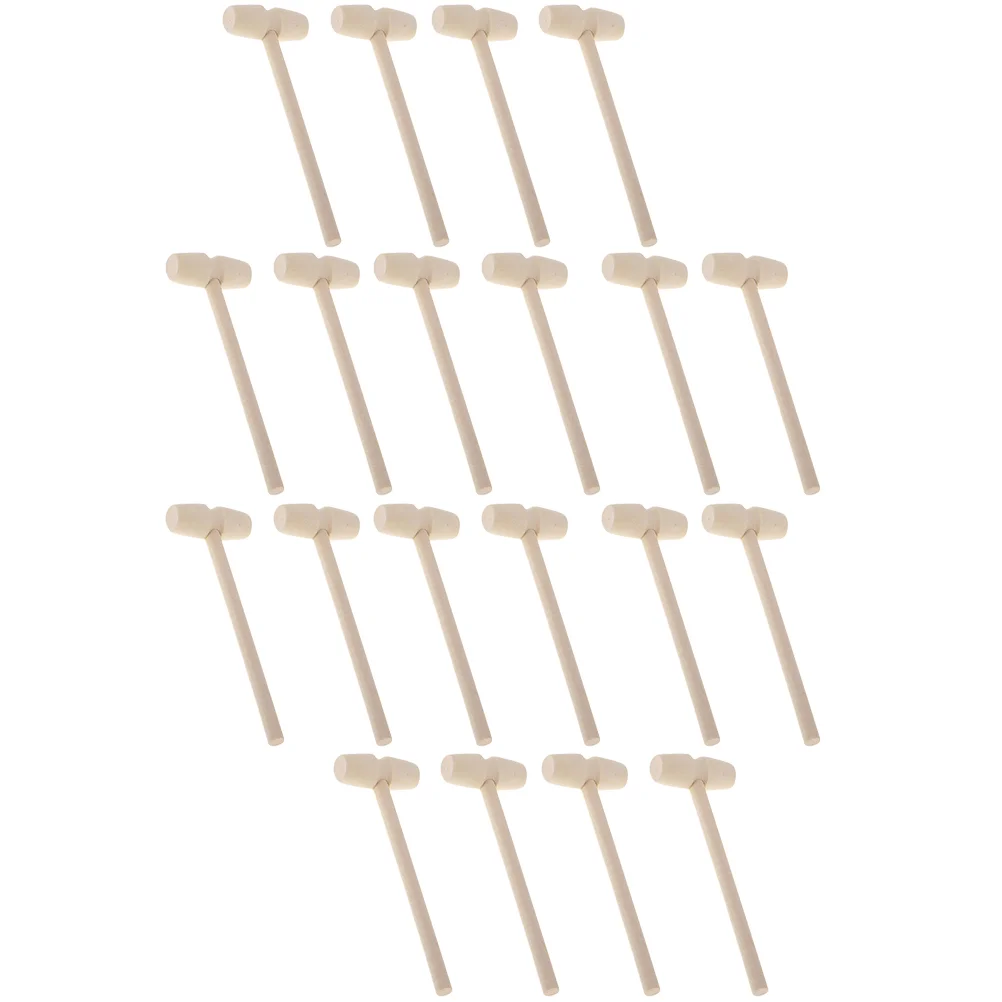 

20pcs Wood Mini Hammers Hitting Hammer Toys Creative Educational (Oval)