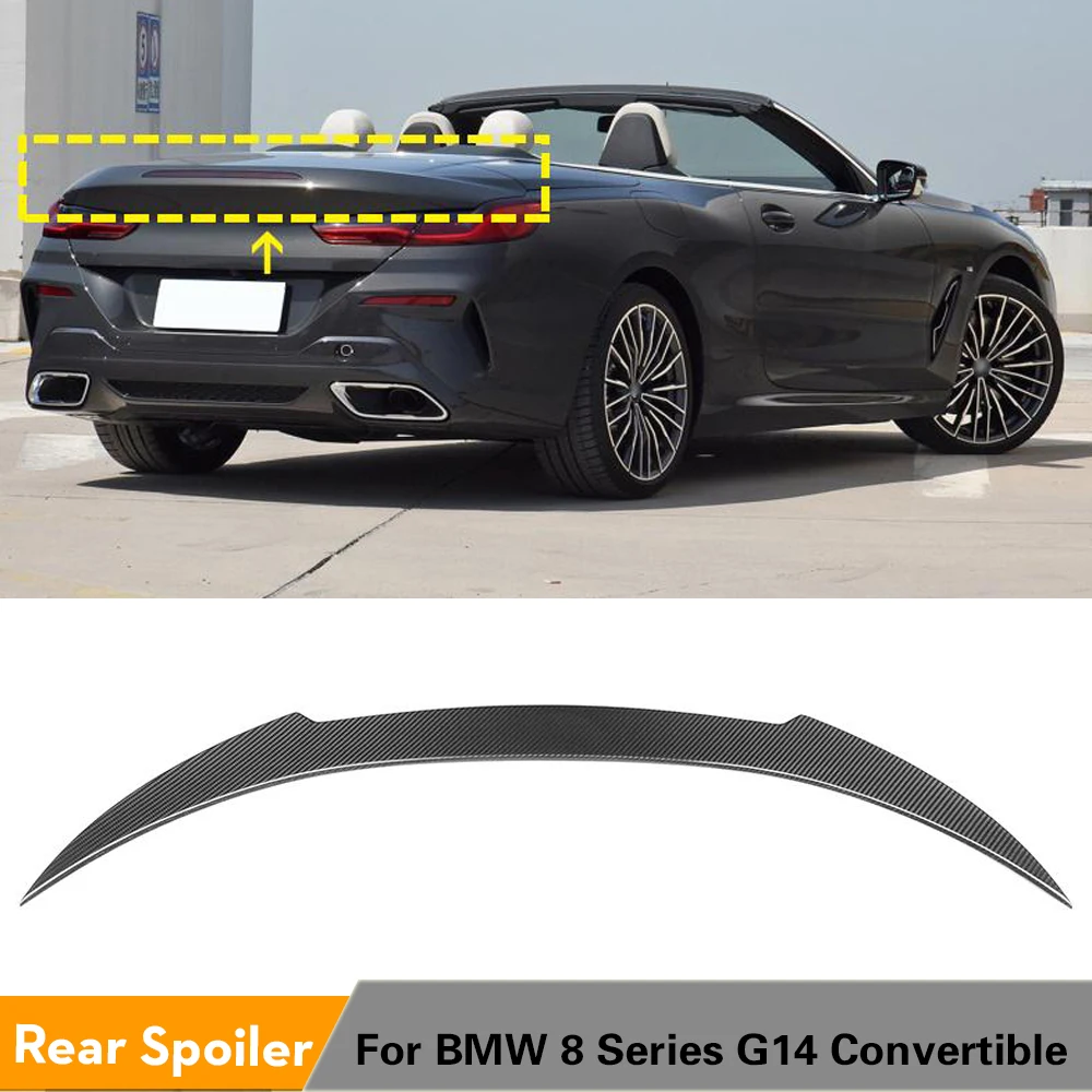 

Спойлер заднего багажника, крыла губ для BMW 8 серии G14 Кабриолет 2018 - 2021 углеродное волокно задний багажник загрузки губ крыло спойлера