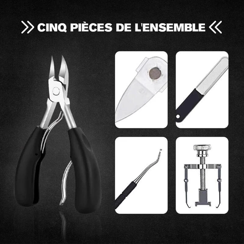 

5pcs Nail Clippers Pedicure Tools Set Stainless Steel Foot Care Kit Foot Rasp Dead Skin Remover for Men Women Salon Home NS