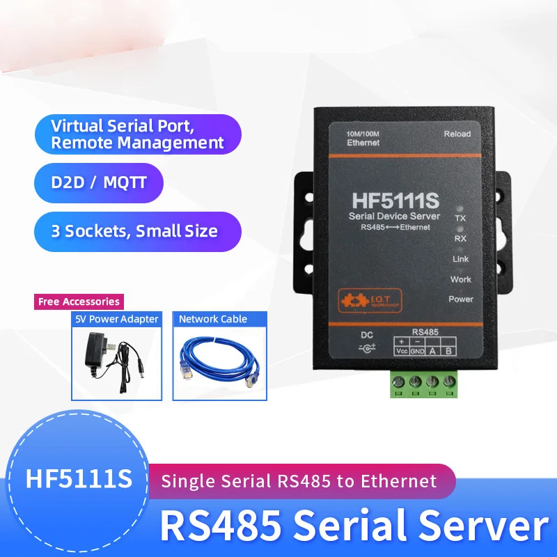 HF5111S Малый размер RJ45 RS458 последовательный в Ethernet Бесплатный RTOS порт