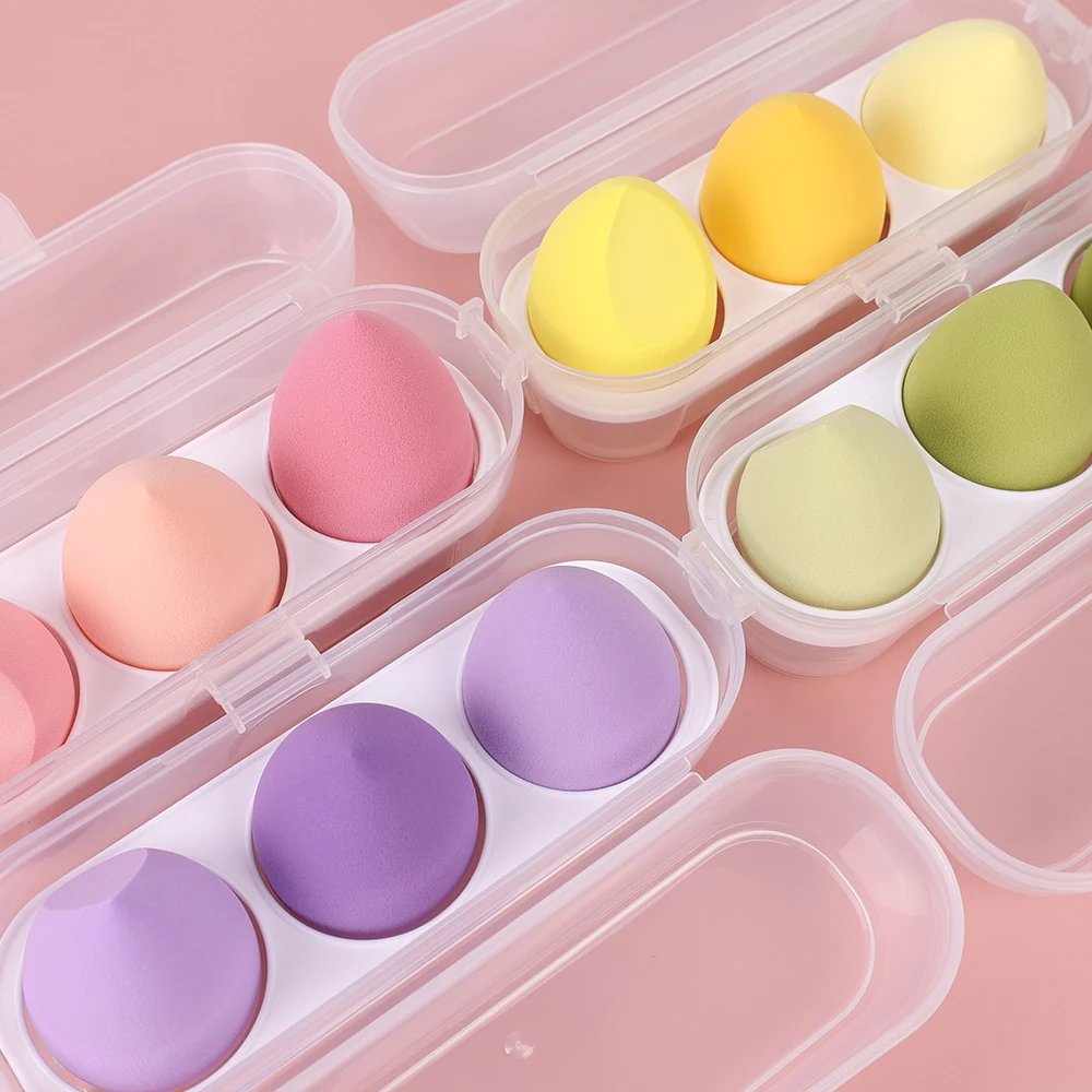

3pcs Water Drop Shape Makeup Sponge with Box Blending Cosmetic Puff Face Liquid Foundation Powder Soft Puff Make Up Beauty Tools