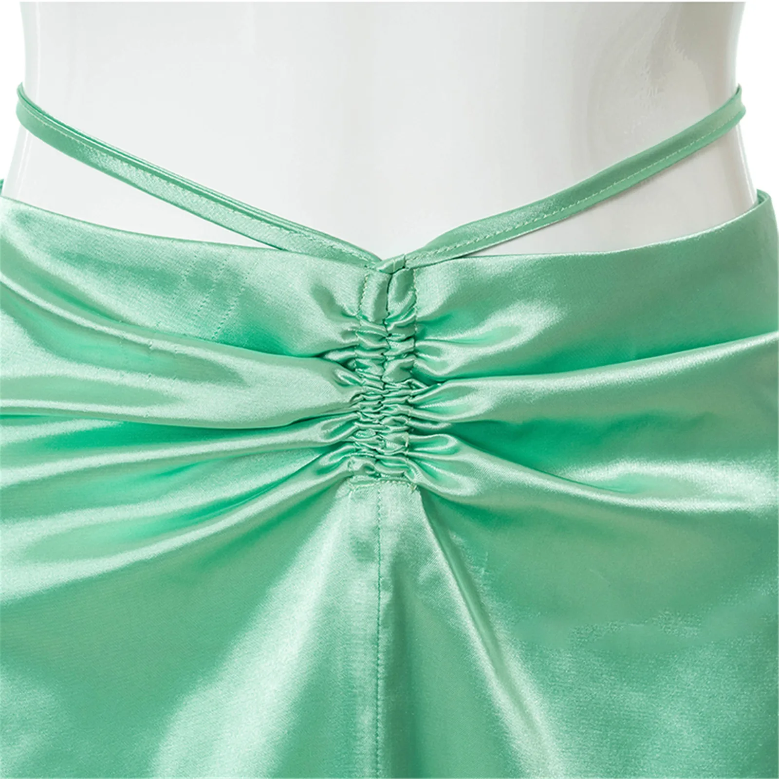 

Sexy Solid Color Bikini 2021 Swimsuit Women Halter Lace Up Wrap Around Bikini Set Swimwear Summer Bather Bathing Suit Swim#G