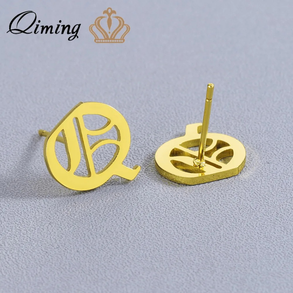QIMING Q серьги гвоздики с надписью украшения для ушей милые повседневные девочек