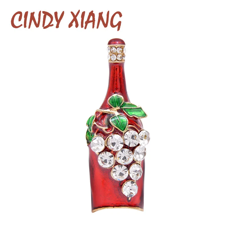 Брошь винная бутылка CINDY XIANG Стразы новый дизайн модные зимние булавки