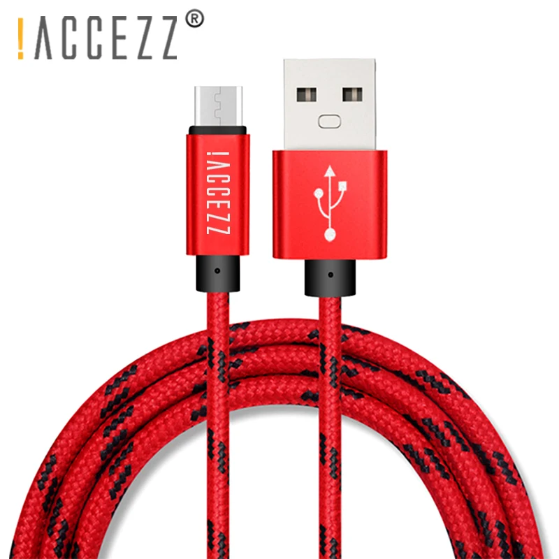 ! ACCEZZ нейлоновый зарядный кабель для передачи данных Micro USB Samsung Galaxy S7 S6 Huawei Xiaomi Redmi