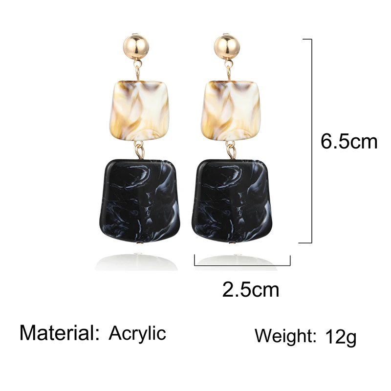 Модные Разноцветные Акриловые геометрические серьги для женщин винтажные