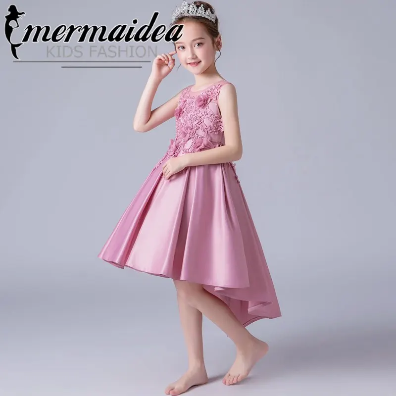 Платье со шлейфом и цветочным рисунком детское платье принцессы для девочек