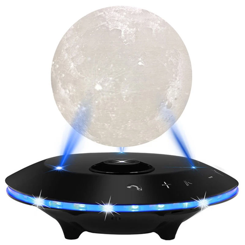 Магнитная левитирующая 3D Лунная лампа 360 Вращающаяся креативная Bluetooth аудио