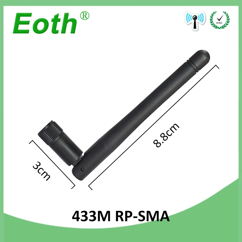 EOTH 5pcs 433mhz antenna 3dbi sma female lora antene pbx iot module lorawan signal receiver antena high gain