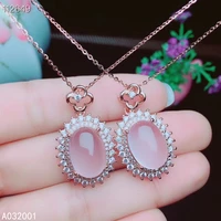 kjjeaxcmy fine jewelry natural rose quartz 925 sterling silver women pendant necklace chain support test classic got engaged