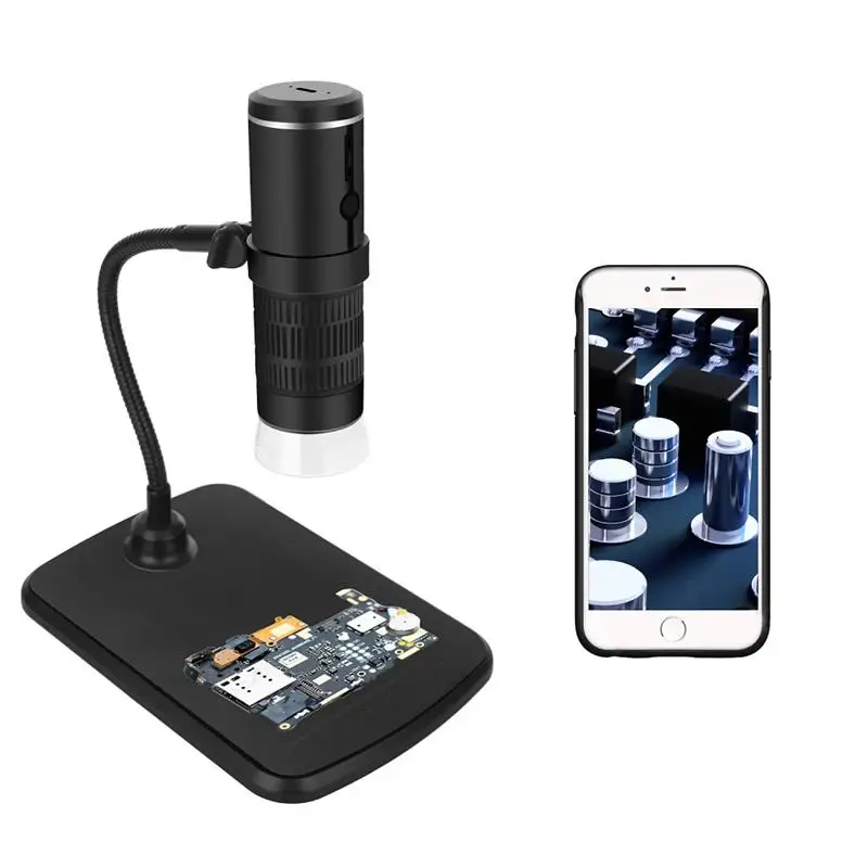 

50x-1000x Wireless Digital Microscope WiFi Portable Handheld Microscope 8 LED 1080P HD PCB Inspection Camera with Stand