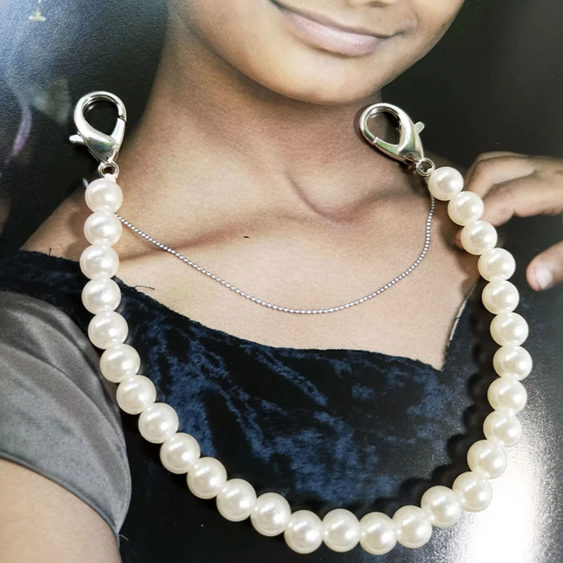 Лидер продаж ремешок для сумок с имитацией жемчуга изысканная длинная цепочка